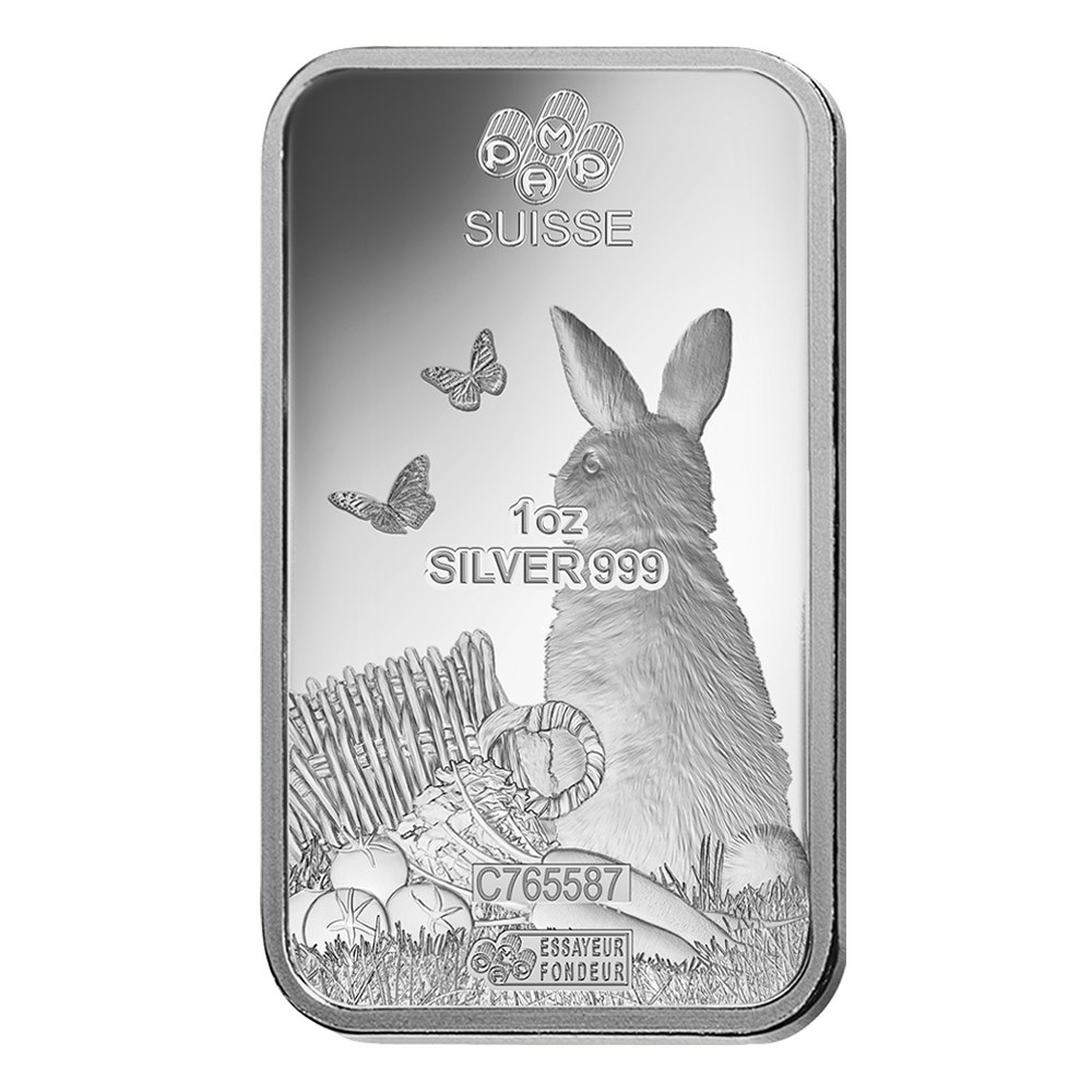 2023 1oz Lunar Rabbit Silver Bar | Certicard | PAMP Suisse 