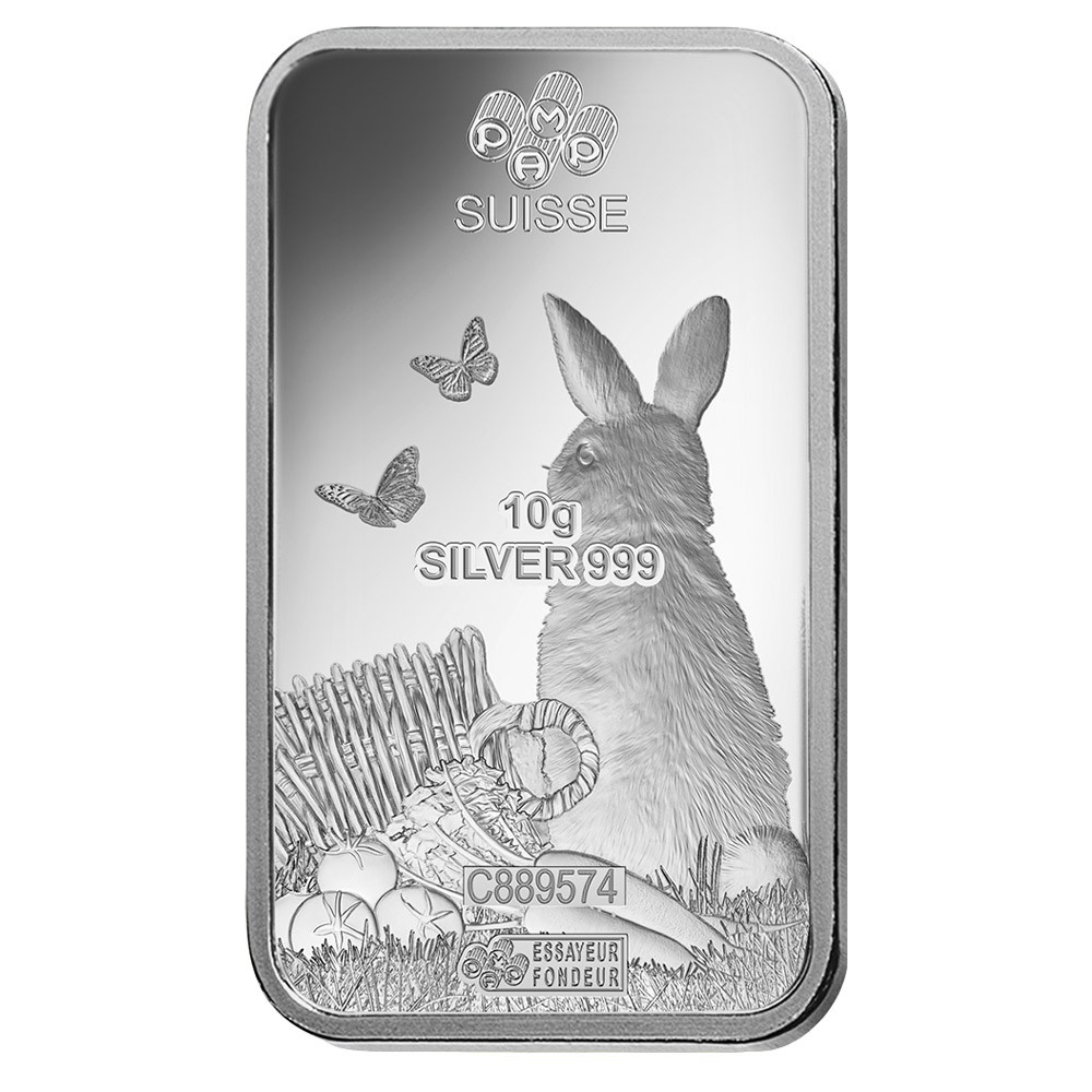 2023 10g Lunar Rabbit Silver Bar | Certicard | PAMP Suisse 