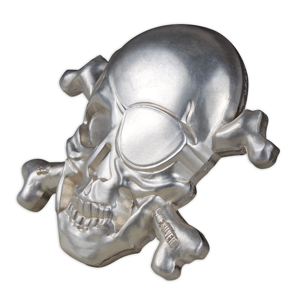 2022 5oz Treasure Island Skull Silver Coin