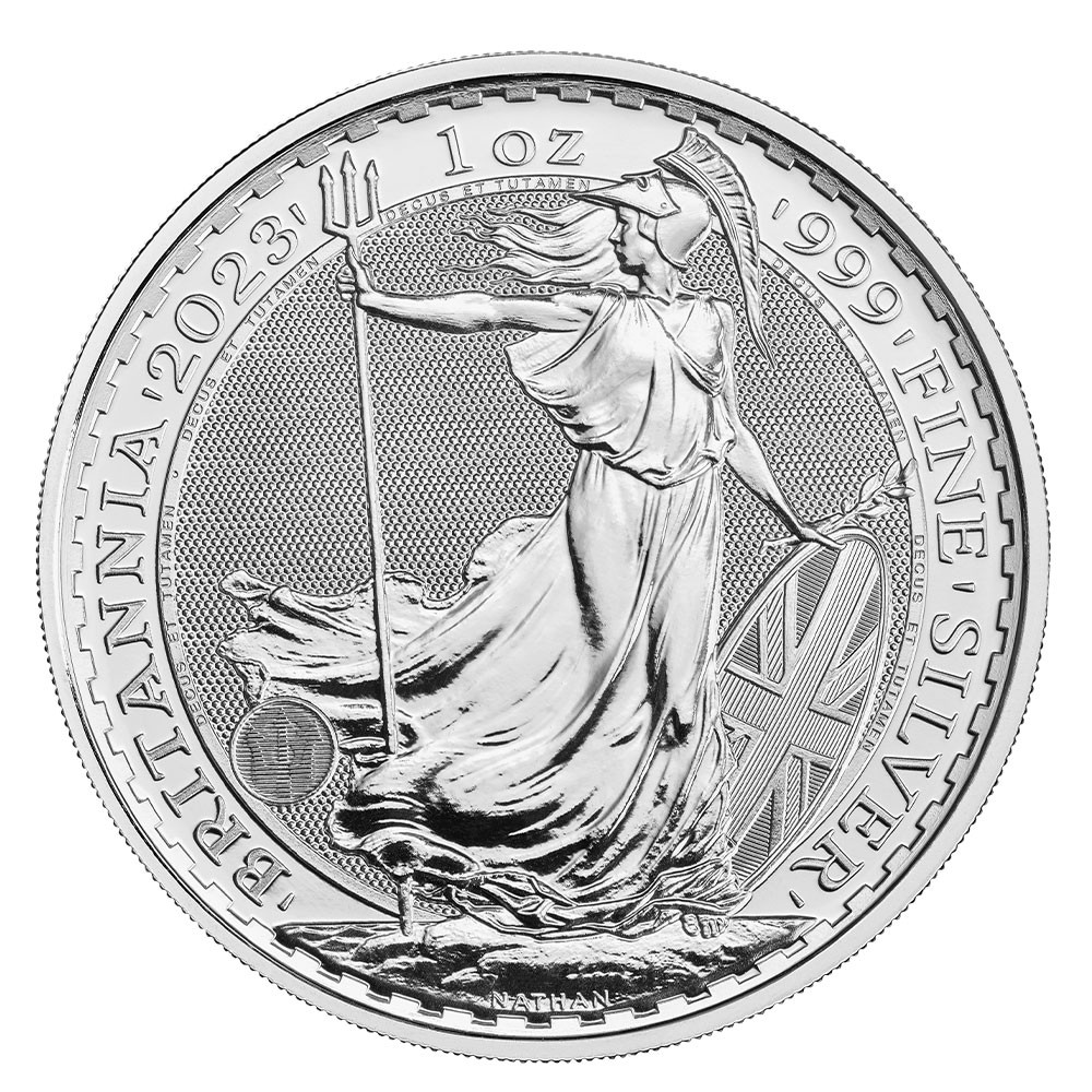 2023  25 x 1oz Silver Britannia Coins (King Charles III Portrait) in a Tube