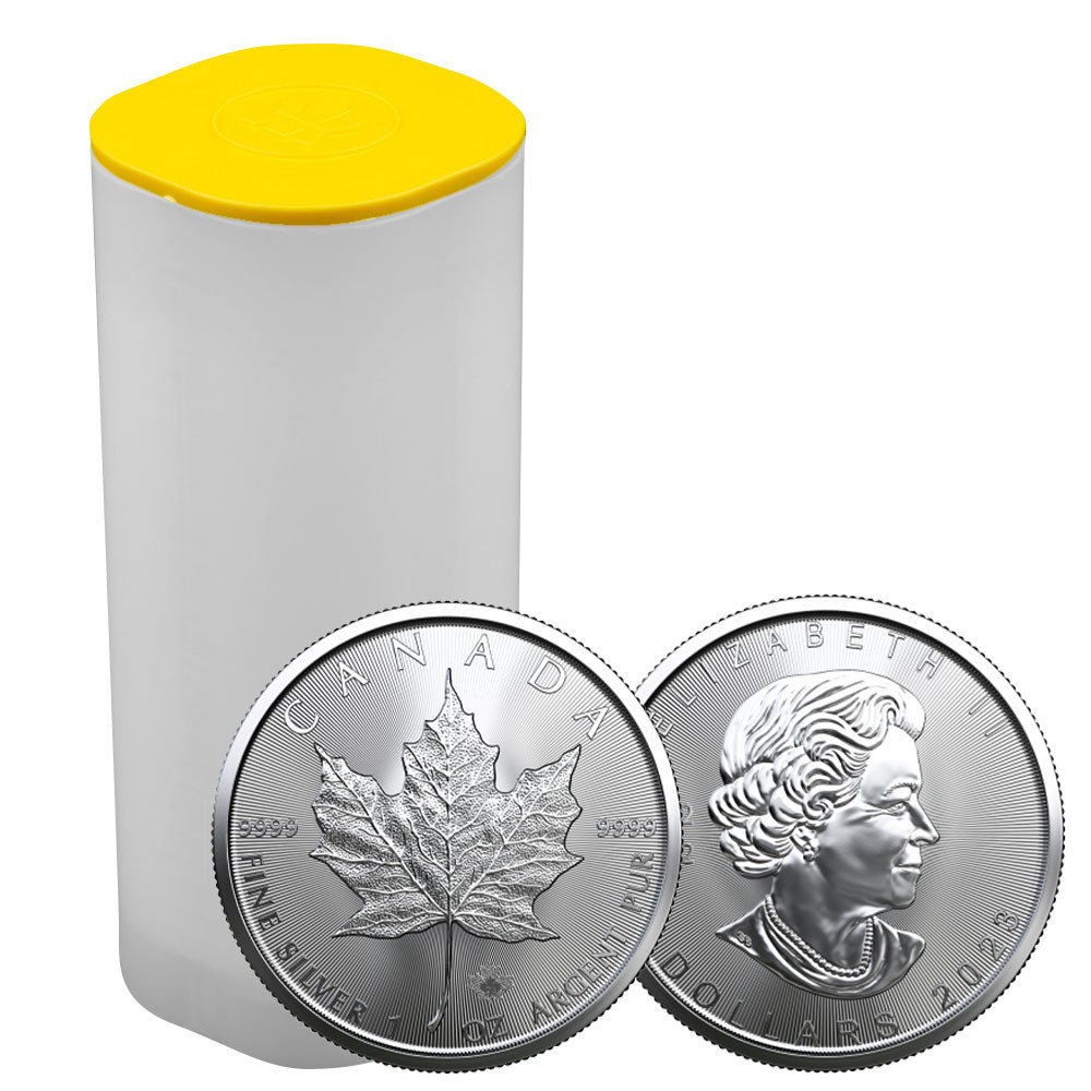 2023 25 x 1oz Maple Silver Coins in a Tube | Royal Canadian Mint