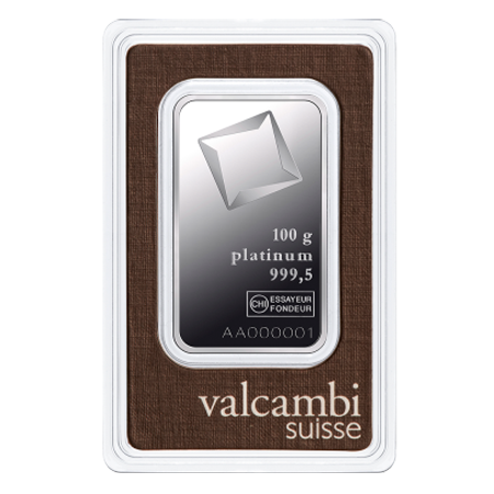 100g Platinum Bar | Valcambi