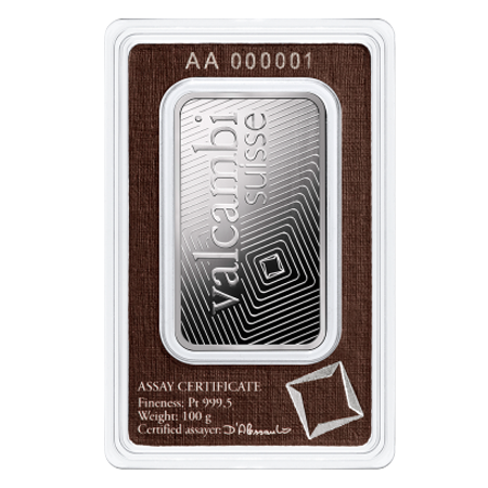 100g Platinum Bar | Valcambi