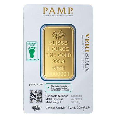 1oz Gold Bar | PAMP Fortuna Veriscan