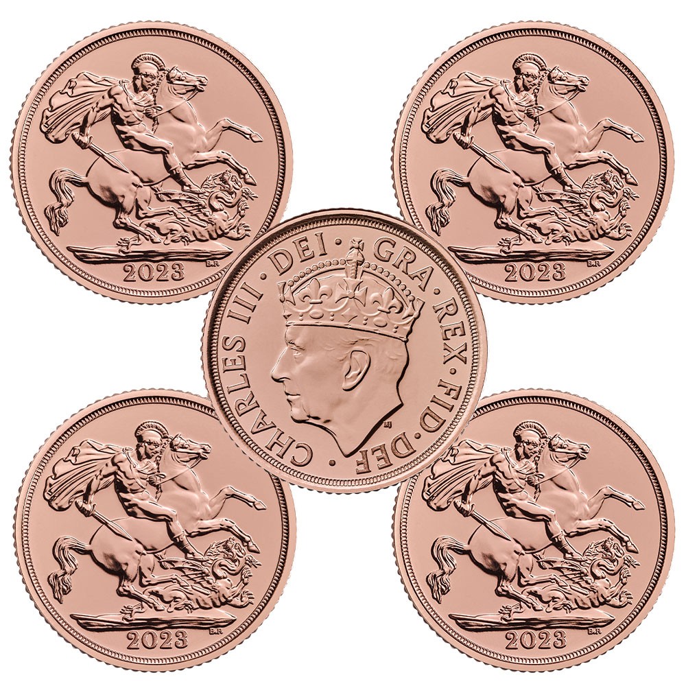 2023 UK Coronation Full Sovereign Gold x 5 Coin Bundle | The Royal Mint 