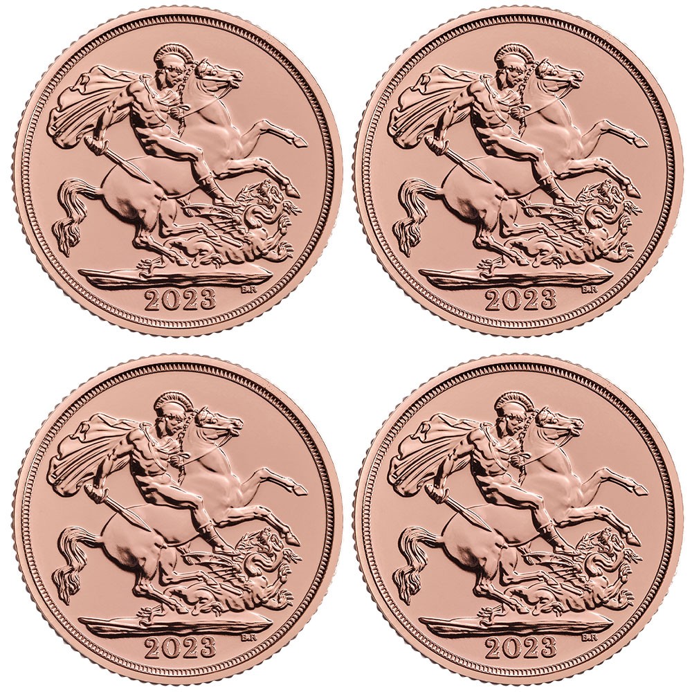2023 UK Coronation Full Sovereign Gold x 4 Coin Bundle | The Royal Mint 