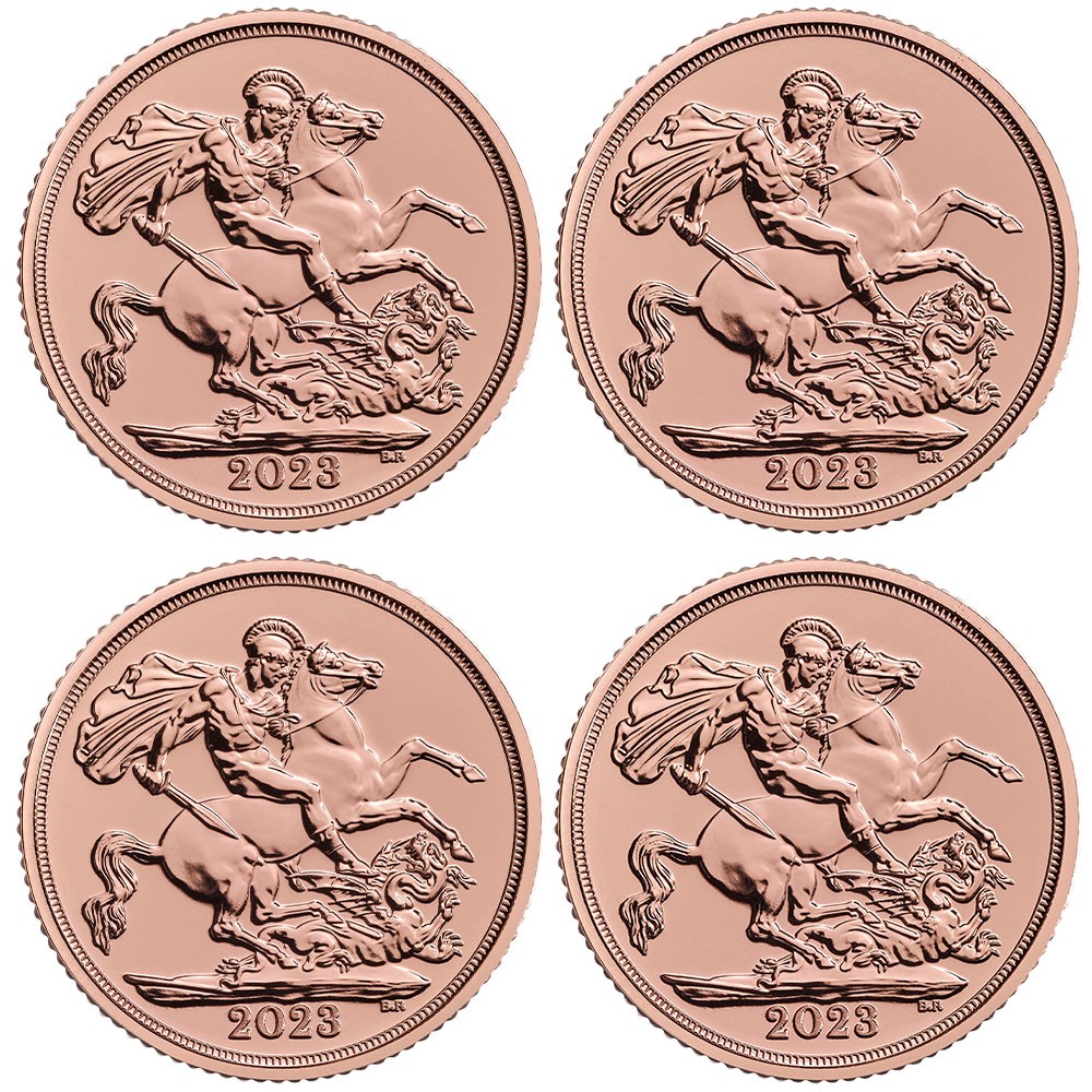 2023 UK Coronation Full Sovereign Gold x 4 Coin Bundle | The Royal Mint 