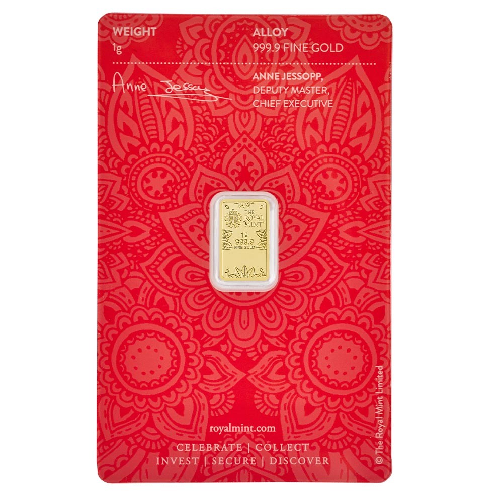 1g Om Gold Bullion Minted Bar | The Royal Mint