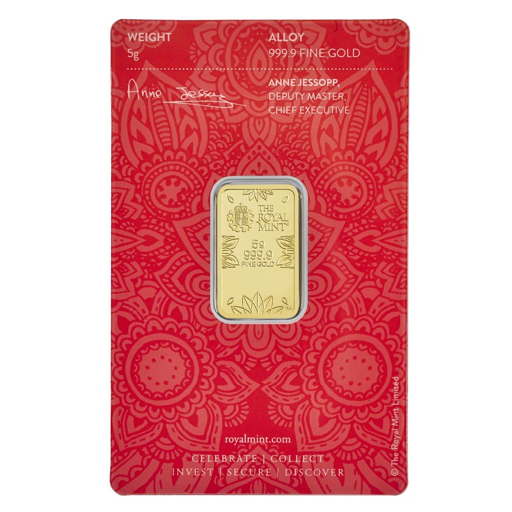 5g Om Gold Bullion Minted Bar | The Royal Mint