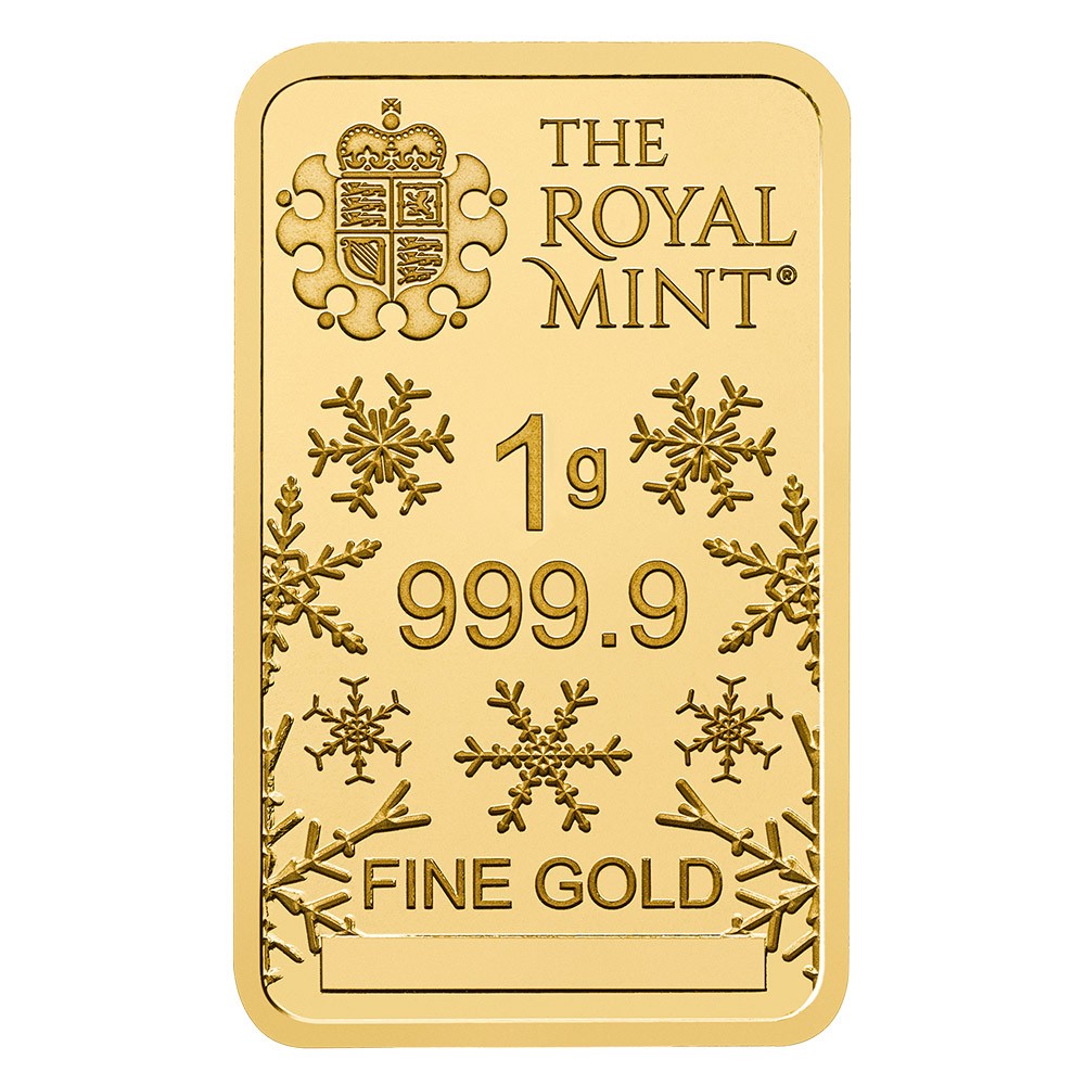 1g 'Merry Christmas' Gold Bar in Blister Pack | The Royal Mint