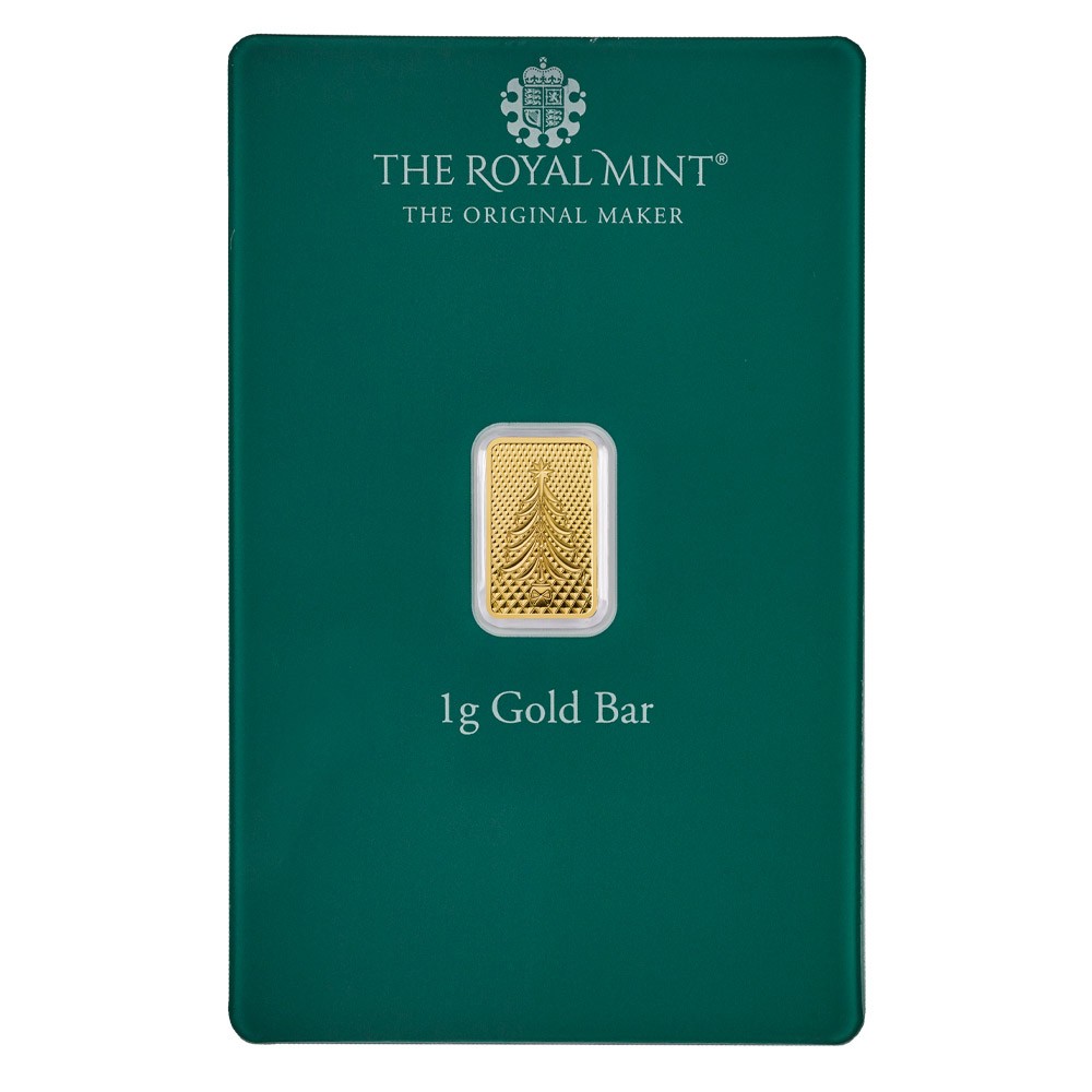 1g 'Merry Christmas' Gold Bar in Blister Pack | The Royal Mint