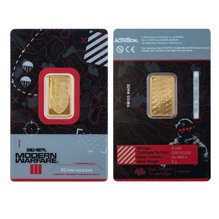 Call of Duty: Modern Warfare III 5g Gold Bar with Pendant Frame | PAMP Suisse 