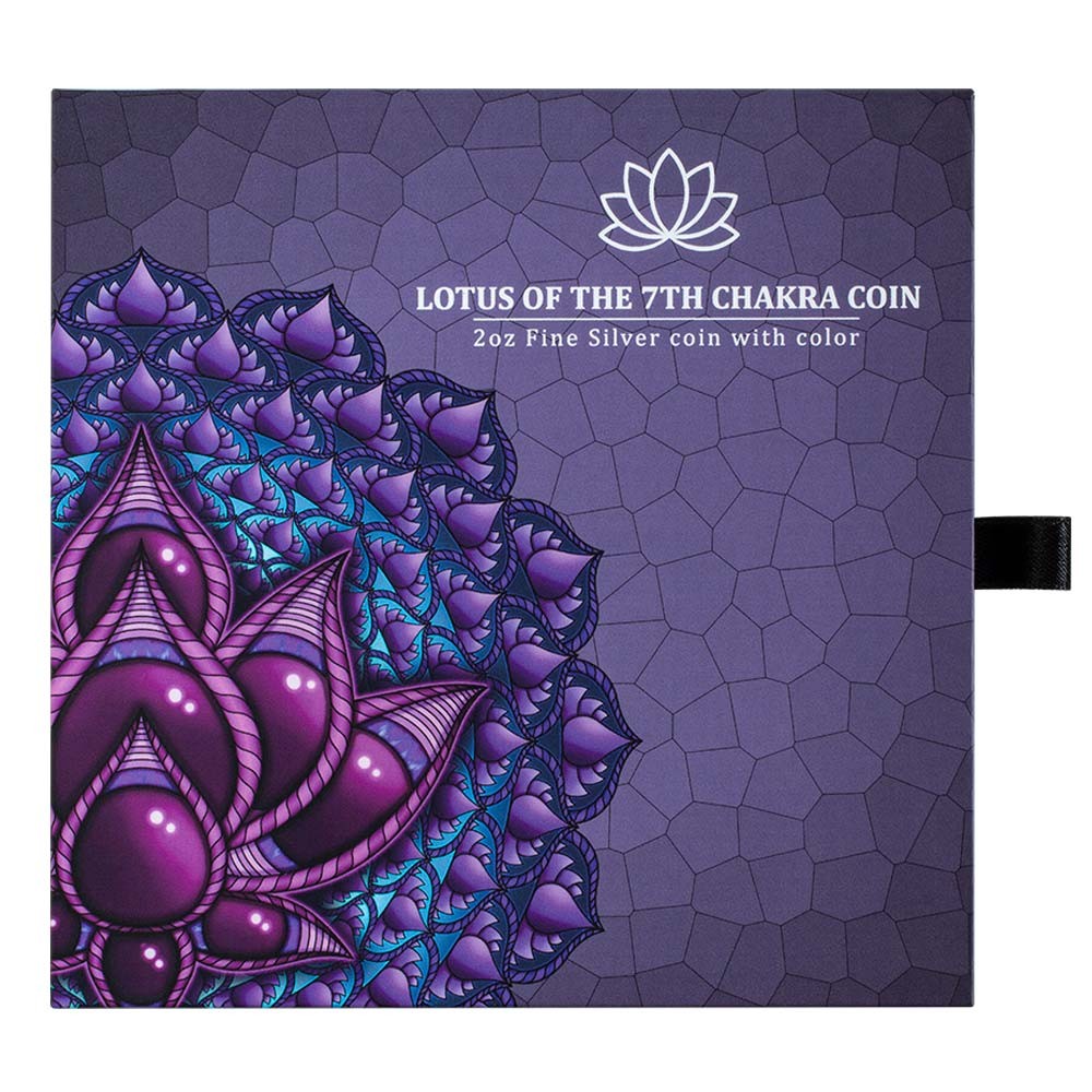 2oz Lotus Of The 7th Chakra Silver Coin with Color I PAMP Suisse