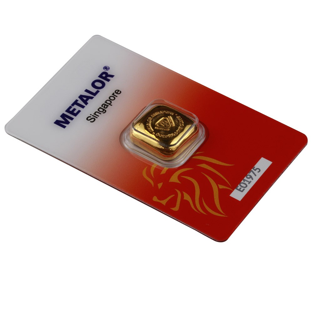 1oz Gold Cast Bar In Certicard | Metalor Singapore