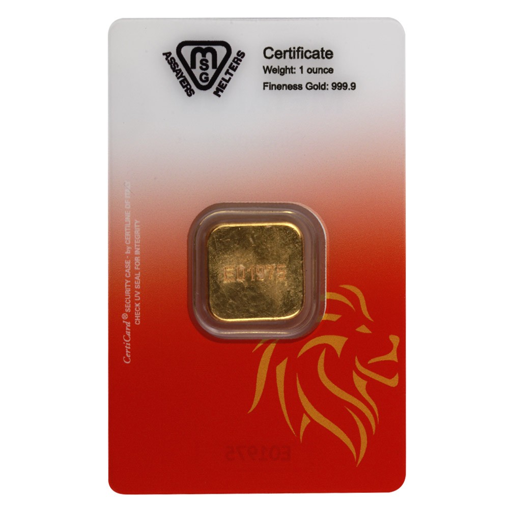 1oz Gold Cast Bar In Certicard | Metalor Singapore