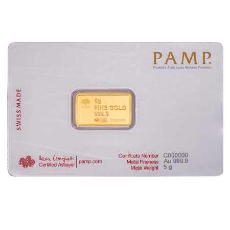 5g Statue of Liberty Gold Bar I PAMP Suisse