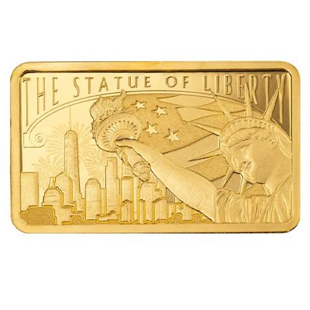 5g Statue of Liberty Gold Bar I PAMP Suisse