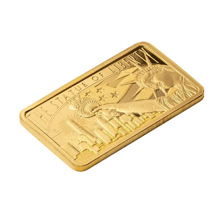 5g Statue of Liberty Gold Bar I PAMP Suisse