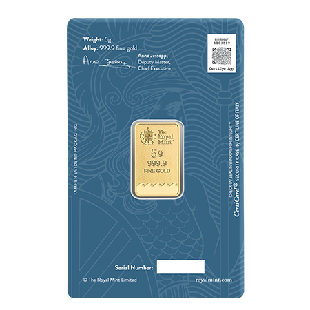 5g Britannia Gold Bar (New Design) | The Royal Mint