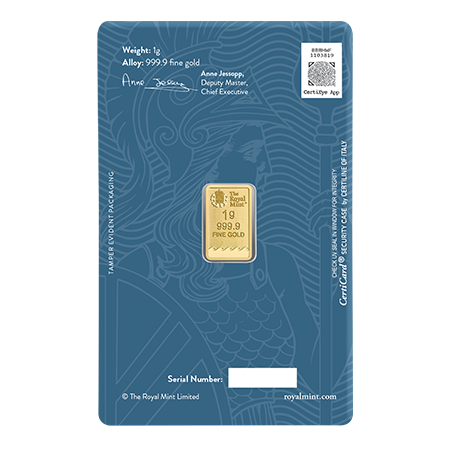 1g Britannia Gold Bar (New Design) | The Royal Mint