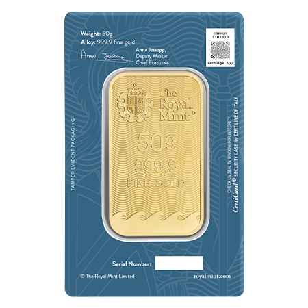 50g Britannia Gold Bar (New Design) | The Royal Mint