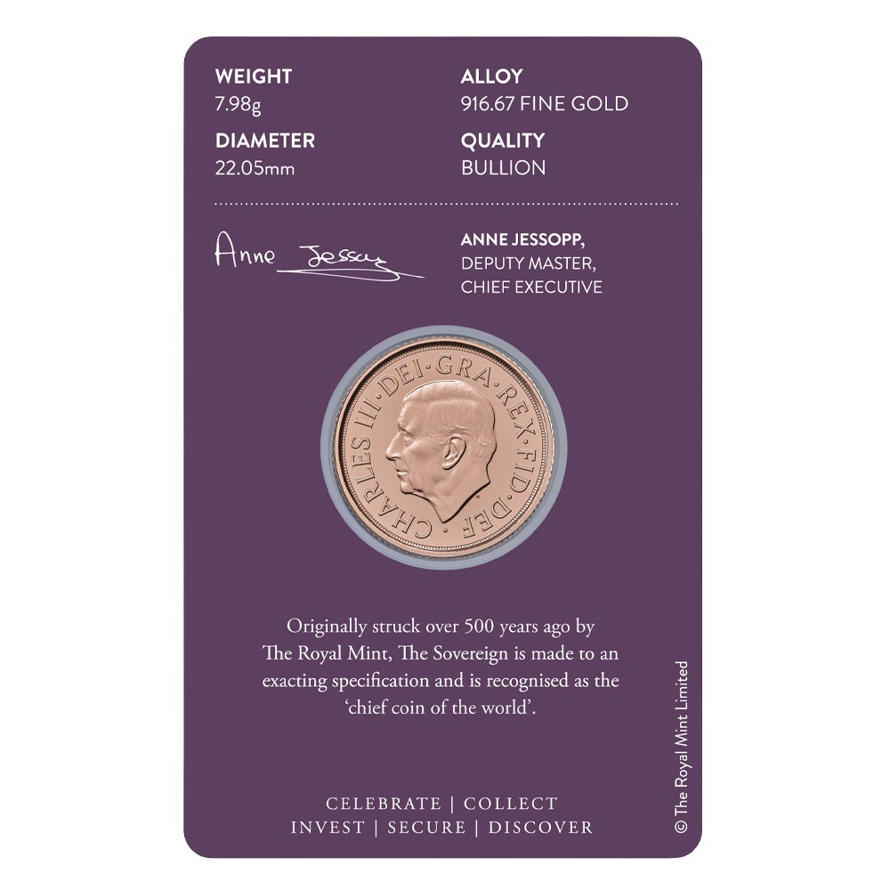2025 Gold Full Sovereign Coin in Blister | The Royal Mint 