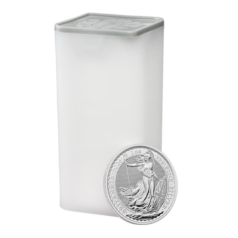 2026 25 x 1oz Silver Britannia Coins in a Tube