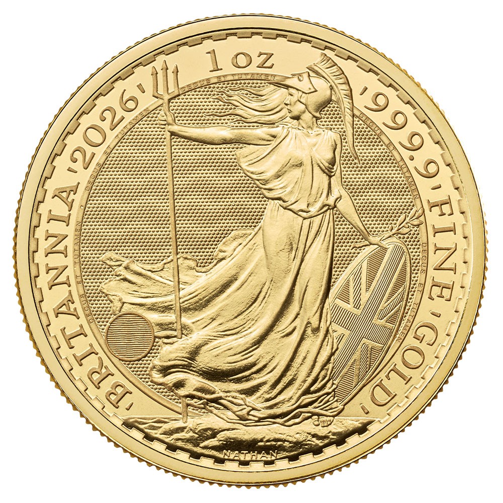 2026 10 x 1oz Gold Britannia Coins in a Tube | The Royal Mint 