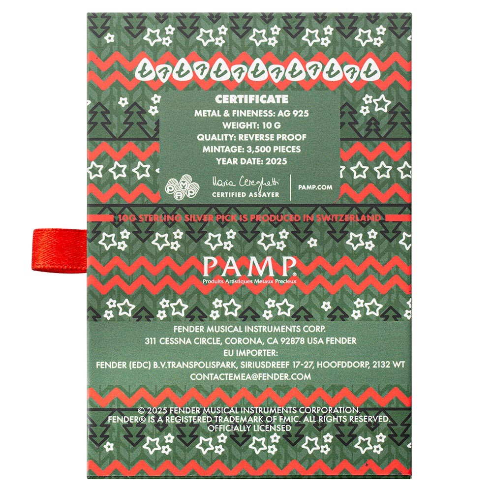 10g PAMP Suisse Fender Holiday Guitar Pick