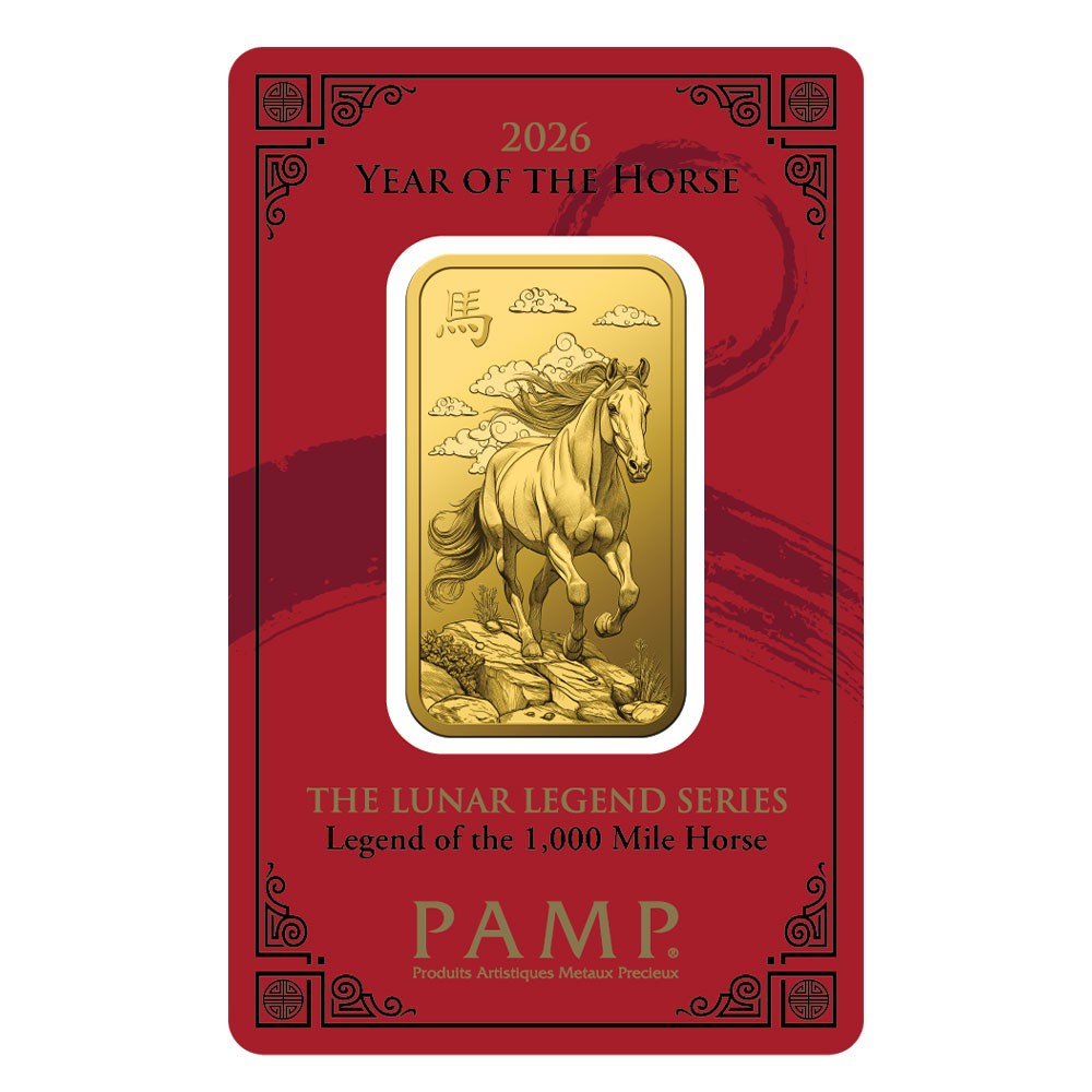 2026 1oz Year of the Horse Gold Bar | Lunar Legend Series I PAMP Suisse