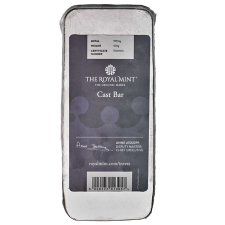 500g Silver Bullion Cast Bar I The Royal Mint
