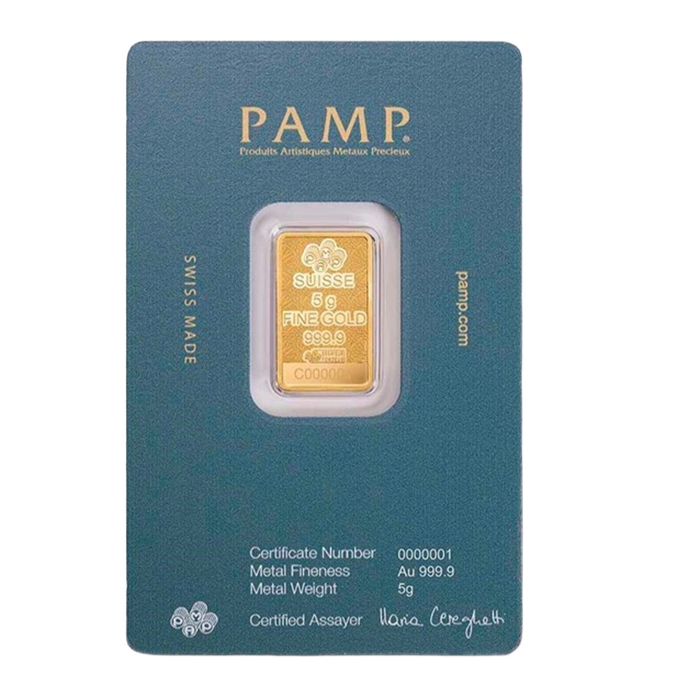 5g Arabian Falcon Gold Bar with Pendant Frame | PAMP Suisse