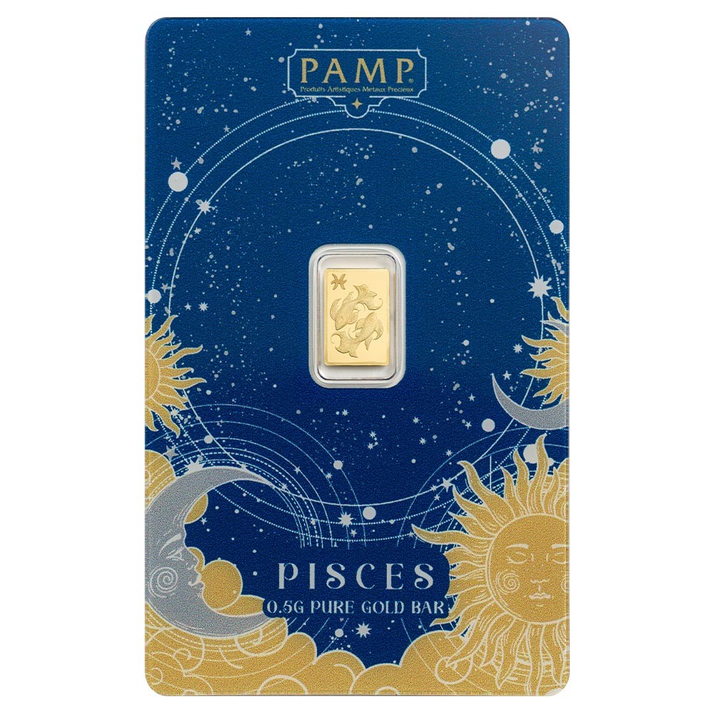 0.5g Zodiac Pisces Gold Bar | PAMP Suisse 