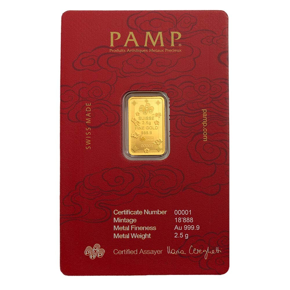 2.5g Lucky Cat Gold Bar | PAMP Suisse