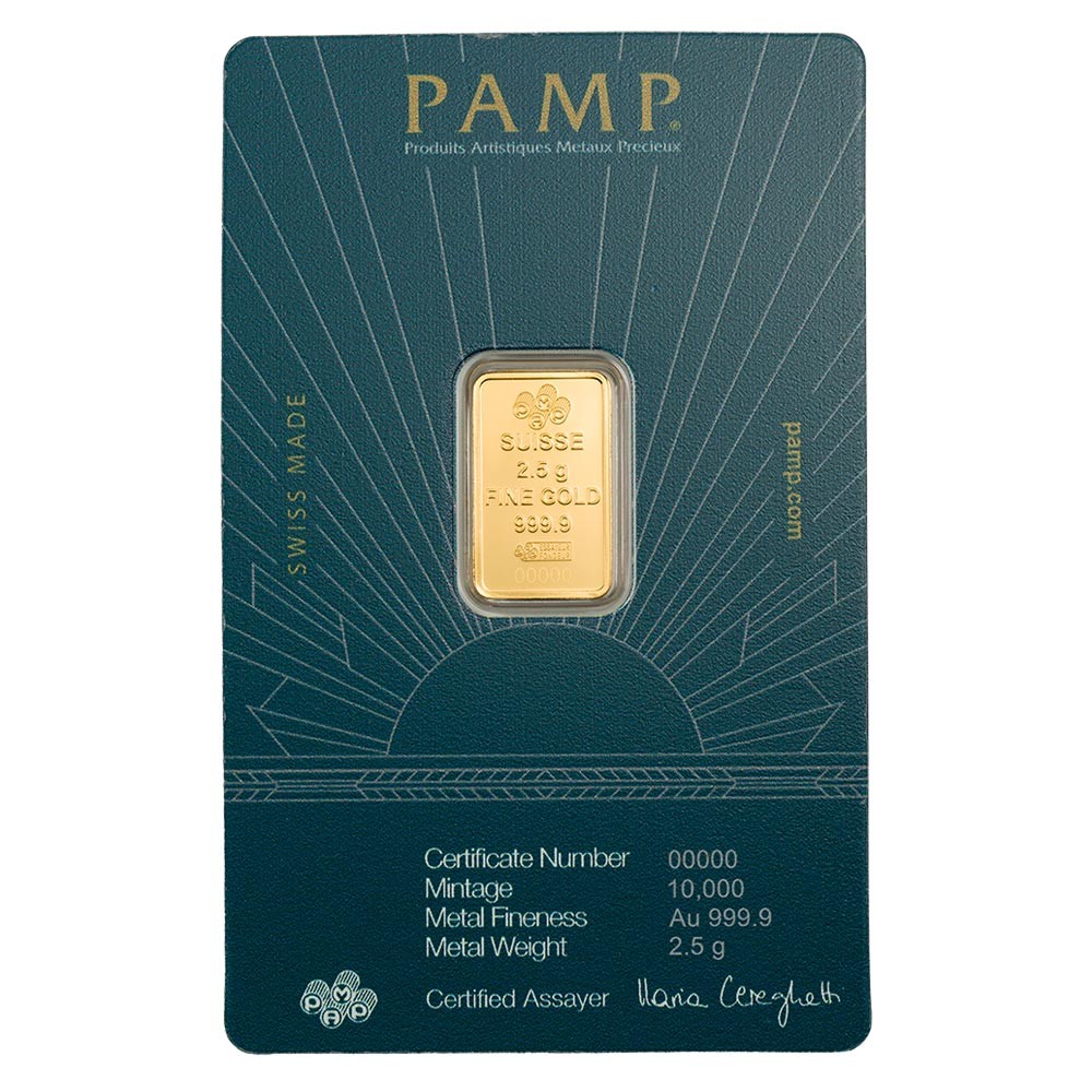 2.5g Lady of Liberty Gold Bar | PAMP Suisse 
