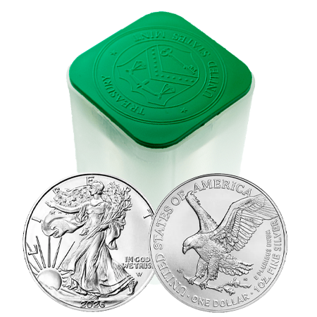 2026 20 x 1oz Silver Eagle Coins in a Tube | US Mint