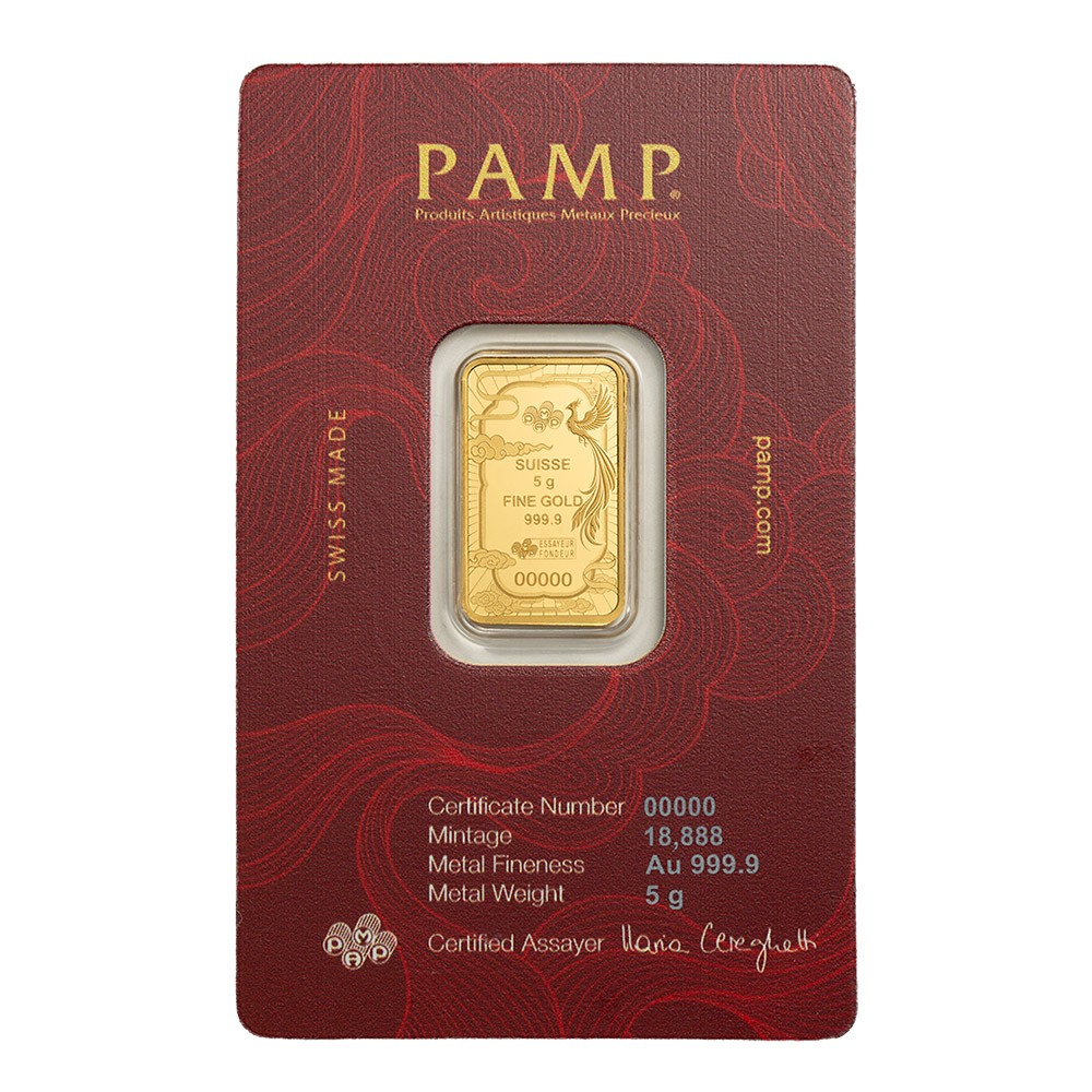 2026 5g Good Luck Phoenix Gold Bar | Good Luck Series I PAMP Suisse