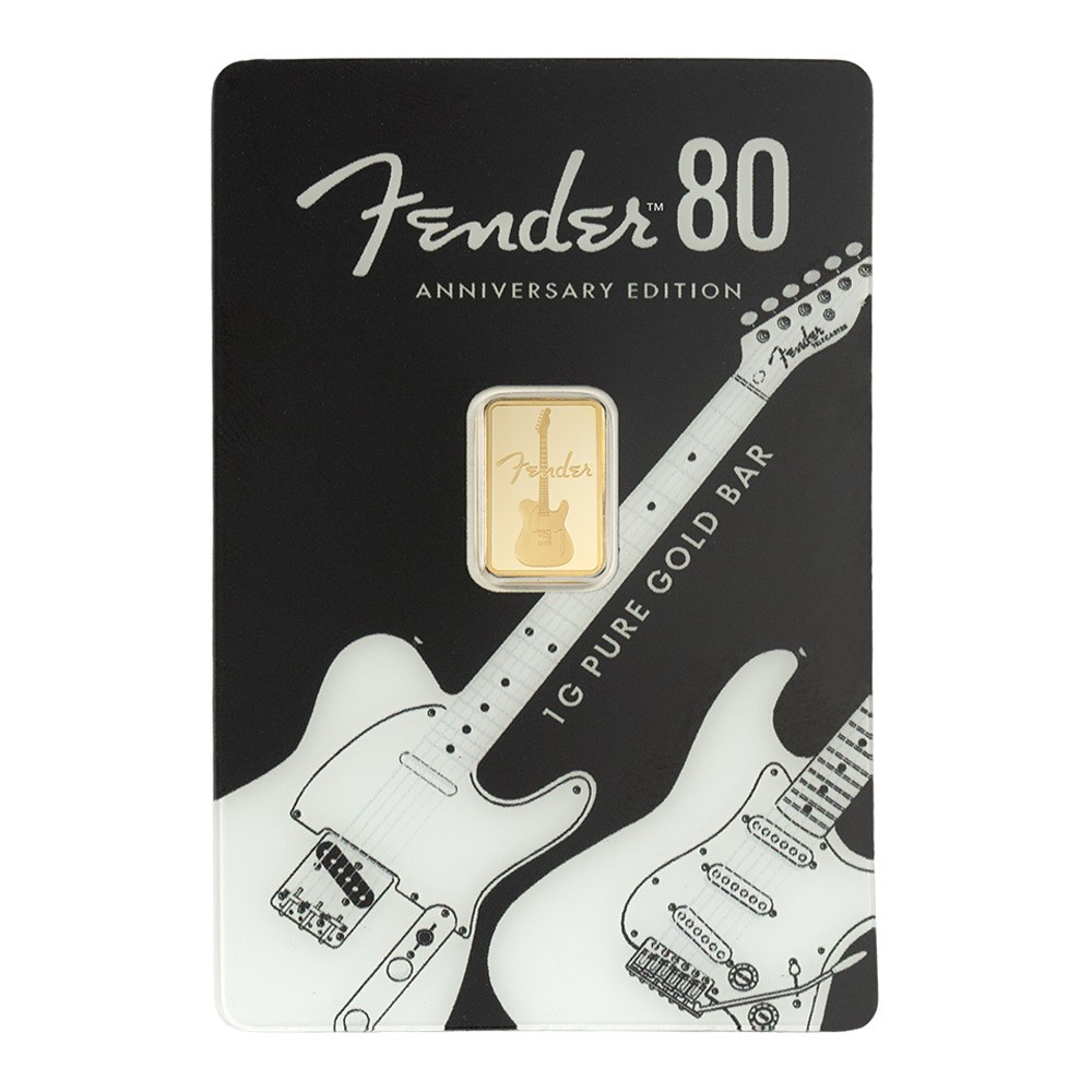 1g Fender 80th Anniversary Gold Bar | PAMP Suisse 