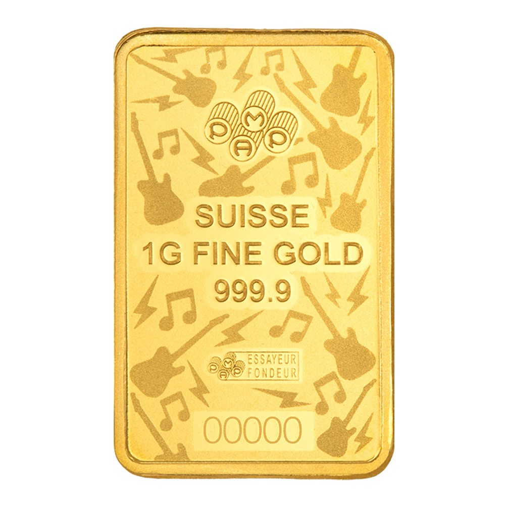 1g Fender 80th Anniversary Gold Bar | PAMP Suisse 