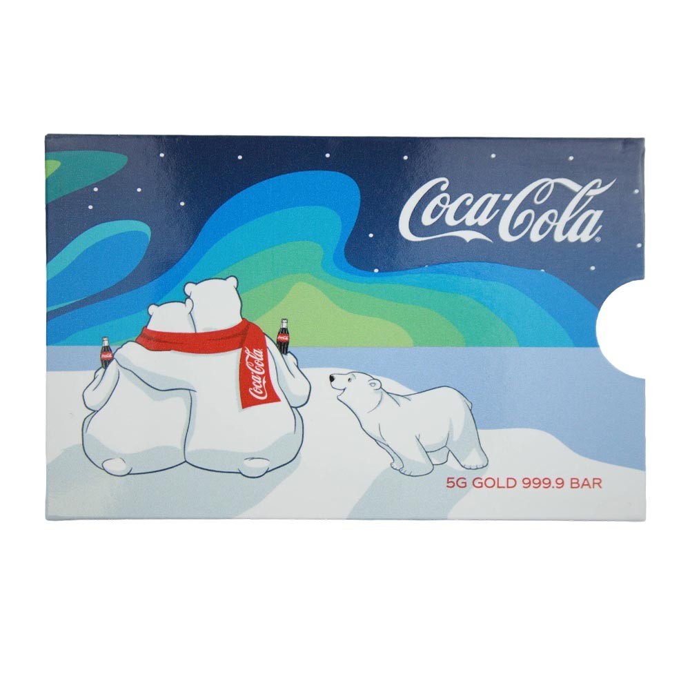 2026 5g Coca-Cola Polar Bear Hugs Holiday Gold Bar I PAMP Suisse