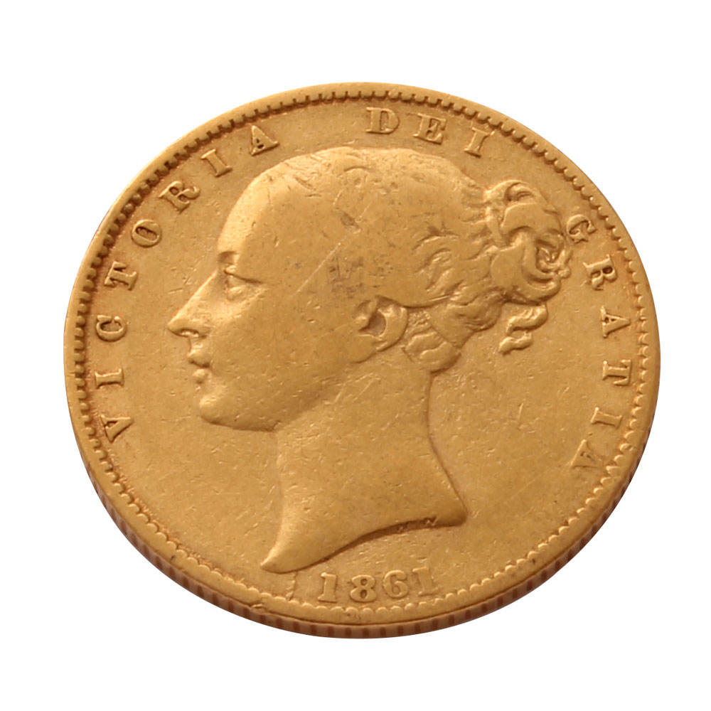 1861 Gold Sovereign (Victoria Young Head Shield)