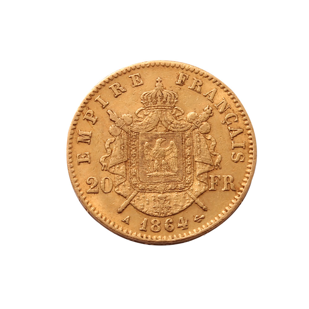 1864 20 Franc Gold Coin