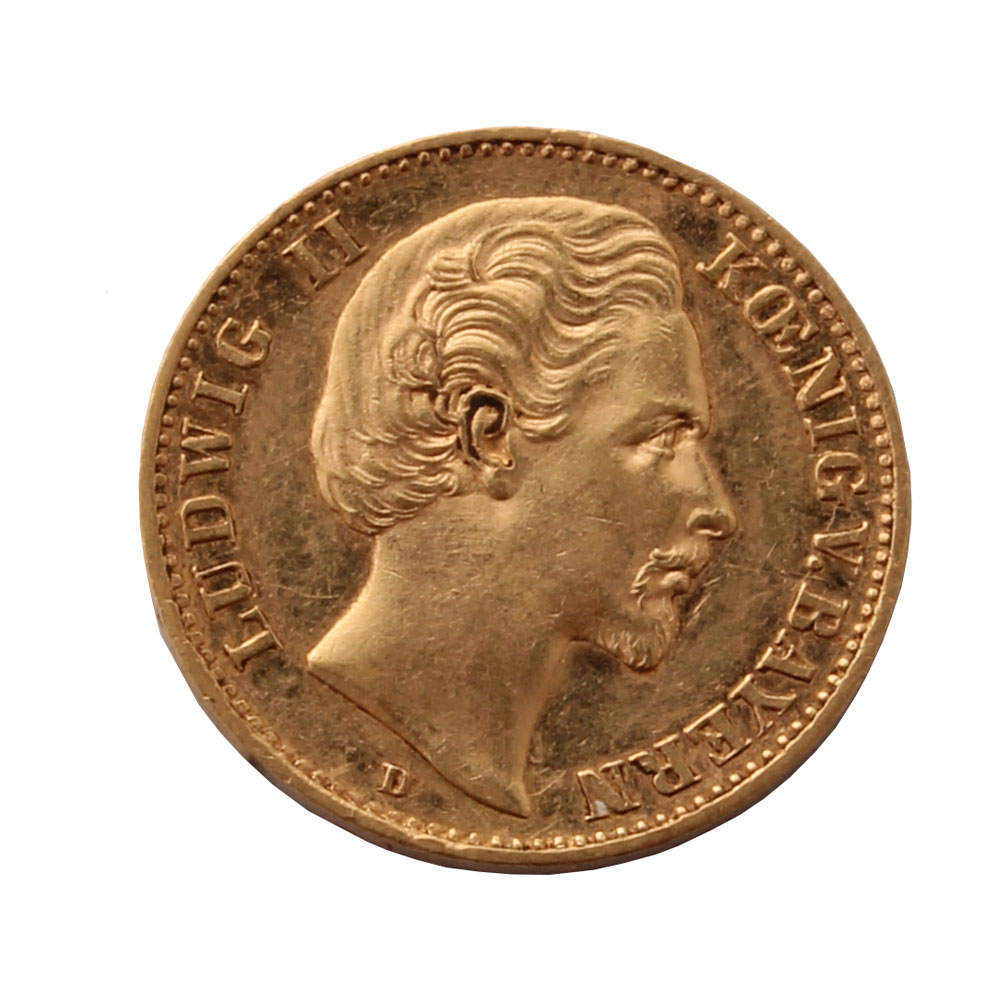1873 Ludwig II 10 Mark Gold Coin
