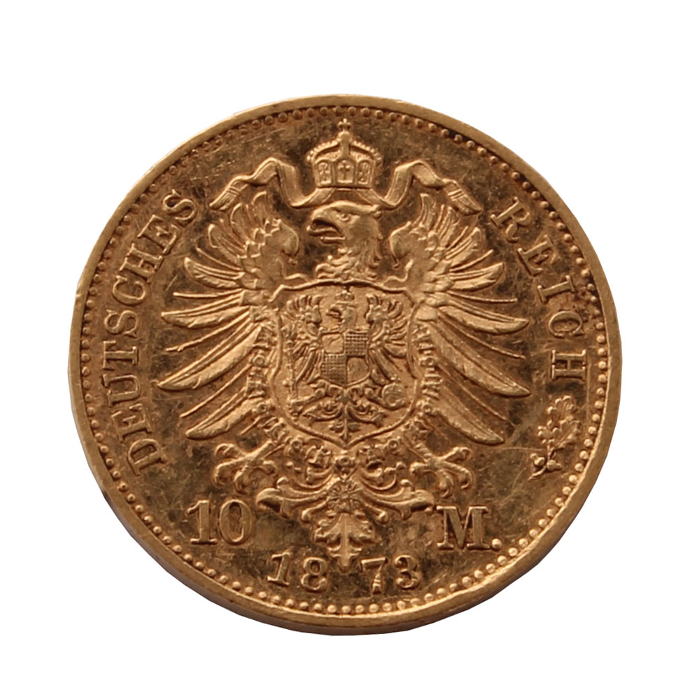 1873 Ludwig II 10 Mark Gold Coin