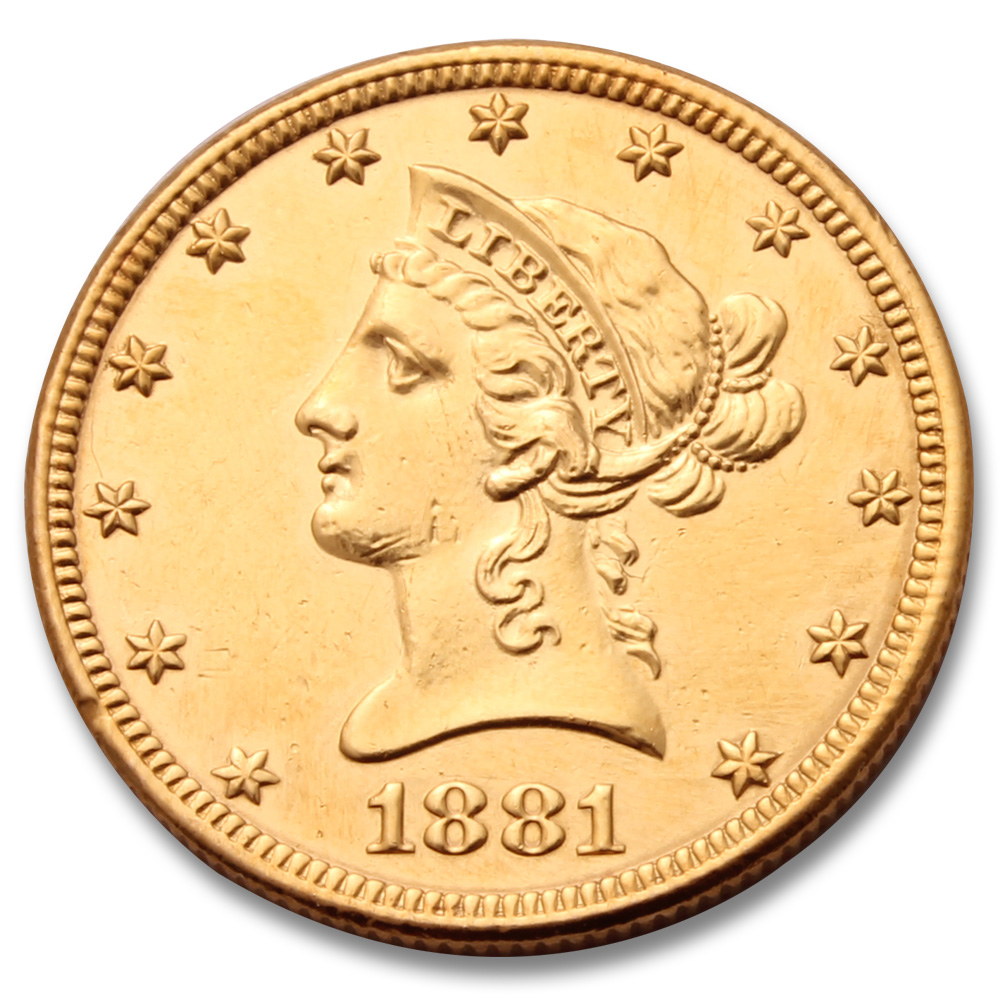 Extra Fine 1881 US $10 Gold Coin