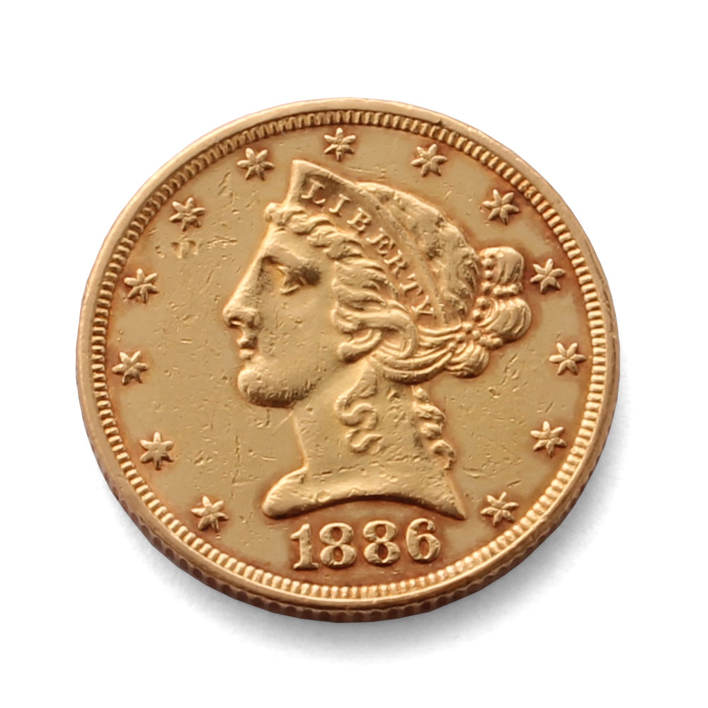 1886 US $5 Gold Coin