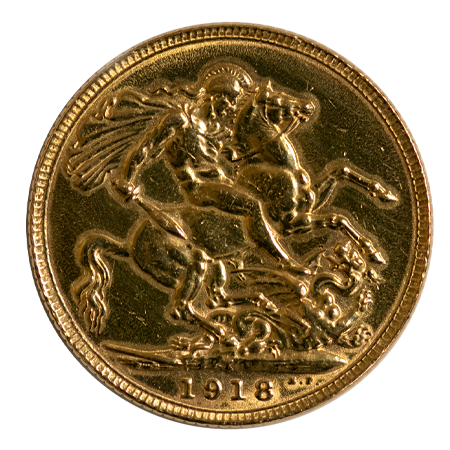 1918 King George V Gold Indian Sovereign
