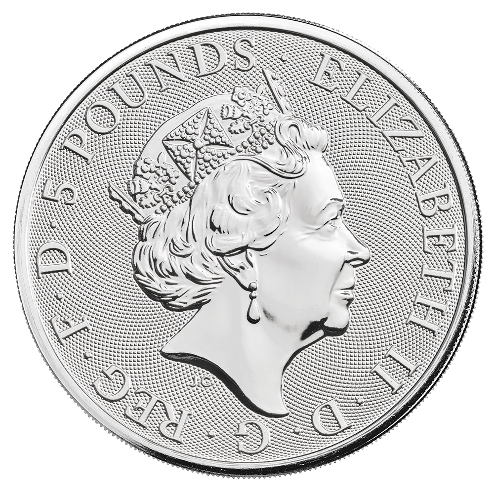 2020 Queen's Beasts White Lion of Mortimer 2oz Silver Coin