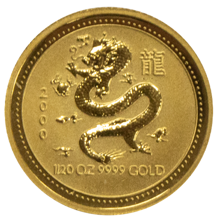 2000 1/20oz Year of the Dragon Perth Mint Lunar Series 1 Gold Coins