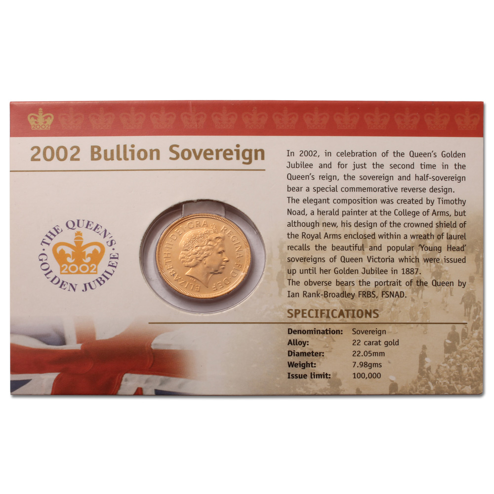 2002 Gold Sovereign in Presentation Packaging